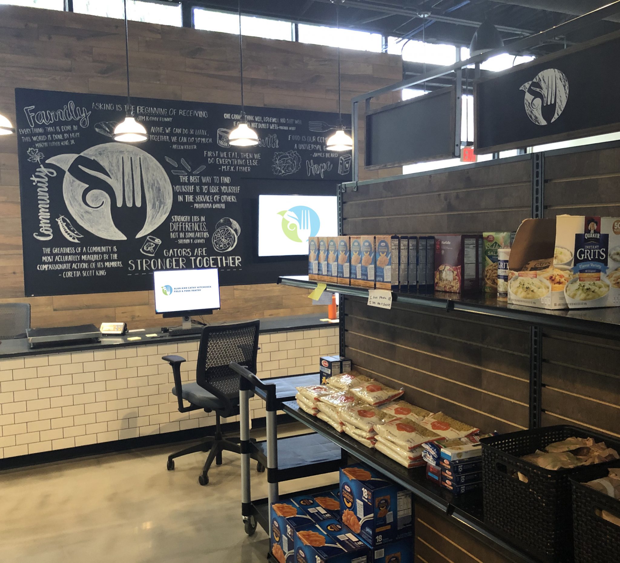 Canteen, UF's Snack Vendor, Stocks Shelves at Field & Fork Pantry